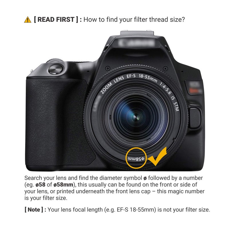 JJC 58mm Variable Star Filter Cross Screen Starburst Filter Kit for Canon EF-S 18-55mm f3.5-5.6 for Nikon AF-S 50mm f1.8G for Fuji XF 18-55mm f2.8-4 R Lens & Other Lenses with 58mm Filter Thread - Image 2