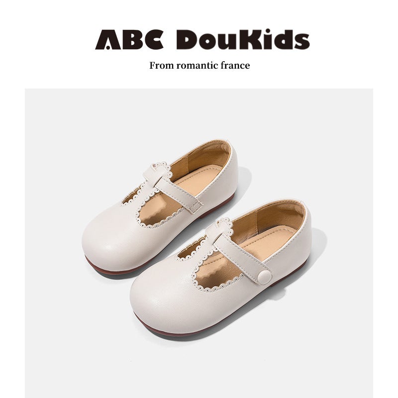Girls' Princess Shoes 2023 New Children'S Korean-Style Lace Pattern Soft Bottom Baby Shoes Leather Shoes - Image 3
