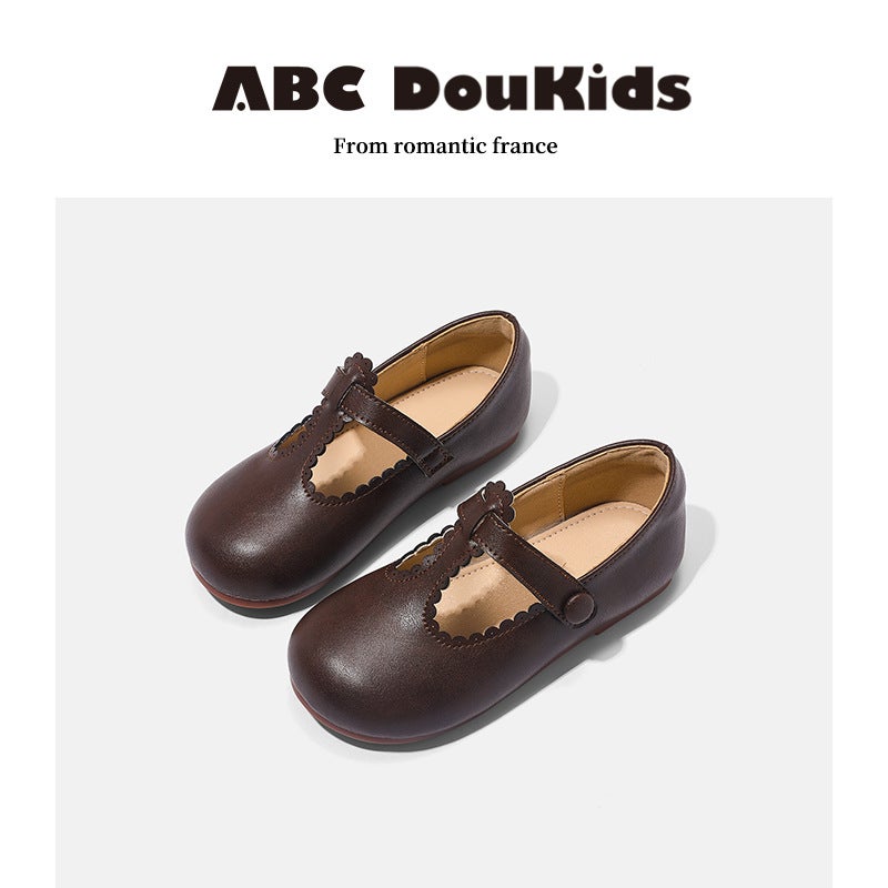 Girls' Princess Shoes 2023 New Children'S Korean-Style Lace Pattern Soft Bottom Baby Shoes Leather Shoes - Image 4