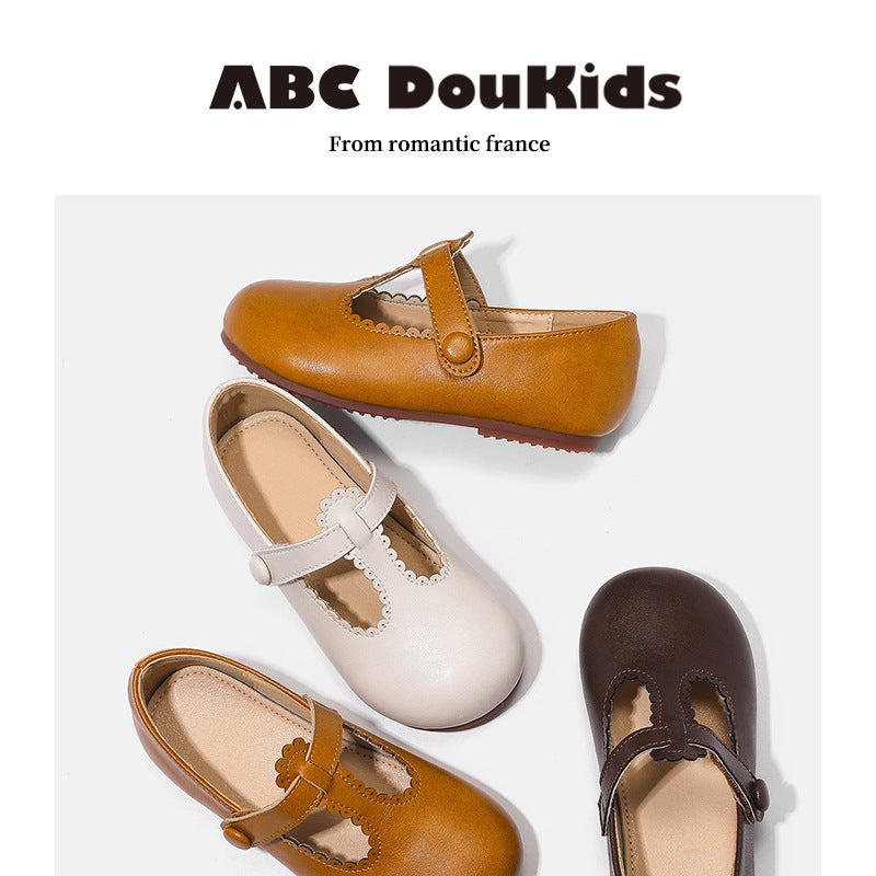 Girls' Princess Shoes 2023 New Children'S Korean-Style Lace Pattern Soft Bottom Baby Shoes Leather Shoes - Image 2