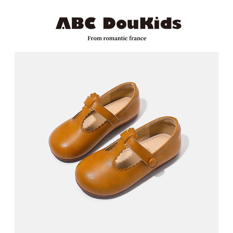 Girls' Princess Shoes 2023 New Children'S Korean-Style Lace Pattern Soft Bottom Baby Shoes Leather Shoes - Image 5
