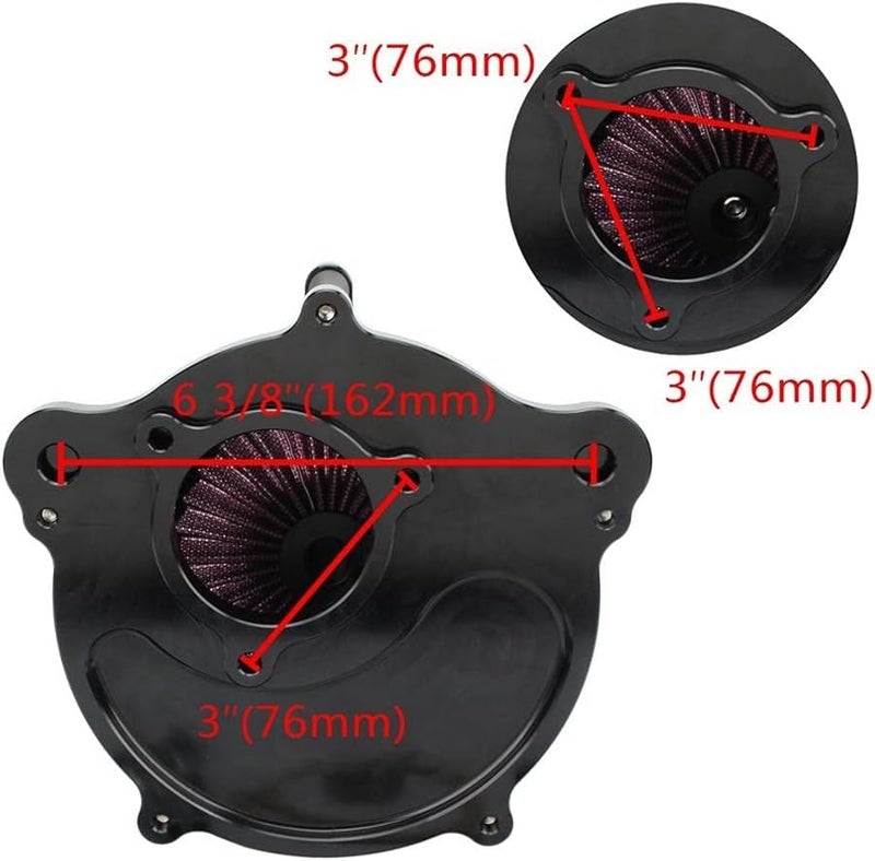 DEMULAX Motorcycle Air Filter Intake Kit for Harley - Image 2