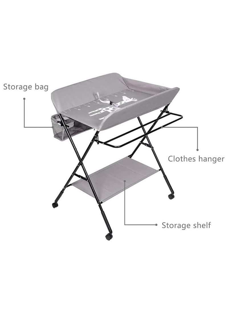XiuWoo Foldable Baby Changing Table With Wheels And Storage Bag  - Image 2