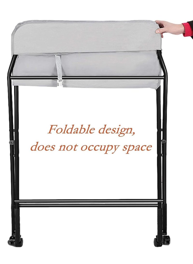 XiuWoo Foldable Baby Changing Table With Wheels And Storage Bag  - Image 5