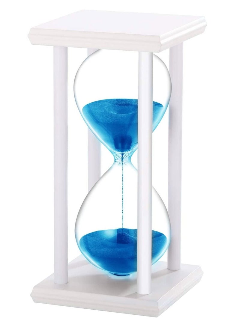Rubik Hourglass 30 Minutes Sand Timer Sandglass Creative Vintage Clock Timer for Kitchen Home Office Decoration (White/Blue)  - Image 1