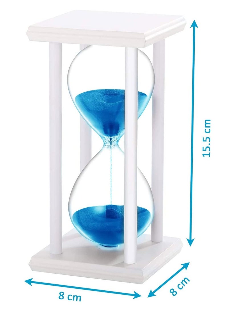 Rubik Hourglass 30 Minutes Sand Timer Sandglass Creative Vintage Clock Timer for Kitchen Home Office Decoration (White/Blue)  - Image 2