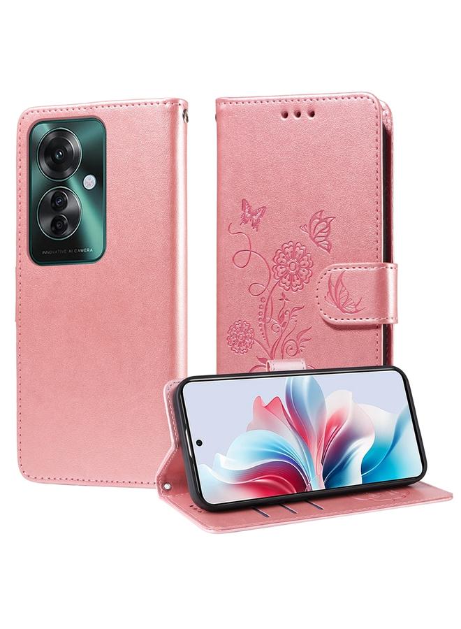 S-TOP Case For OPPO Reno11 F / F25 Pro Global Embossed Butterfly Flowers Leather Phone Case - Image 1
