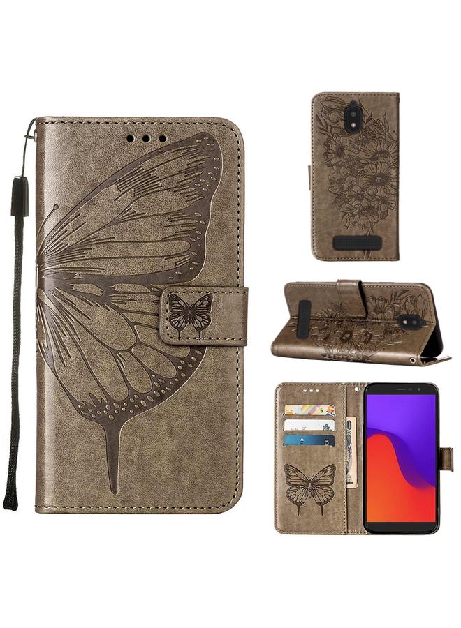 S-TOP Case For BLU View 2 2022 / 2020 Embossed Butterfly Flip Leather Phone Case - Image 1