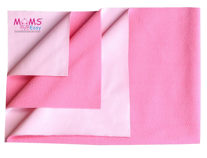Moms Easy MOMSEASY® New Born Baby Boy & Girl Nursery Bedding Sheet, Bed Protector Waterproof for Baby & Kids Mat Waterproof Pink (Large, 140x100 cm) - Image 1