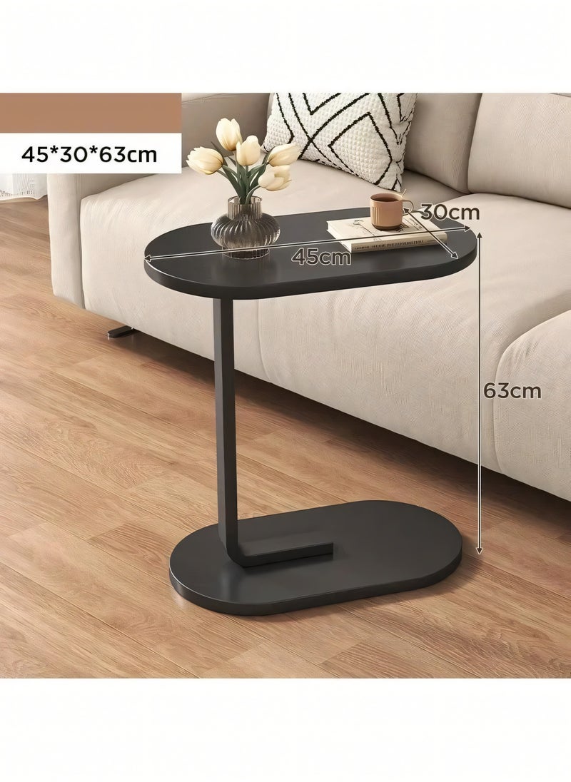Small Side Table, C Shaped End Table for Sofa and Bed, TV Tray Table with Metal Frame for Couch, Living Room, Bedroom 45*30*63CM  sofa side table