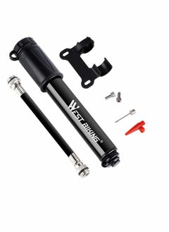 Bike Pump Farzeo Aluminum Alloy Portable Mini Bicycle Tire Pump Super Fast Tyre Inflation Compatible with Universal Presta and Schrader Valve Frame Mounted Air Pump for Road, Ball Pump Needle