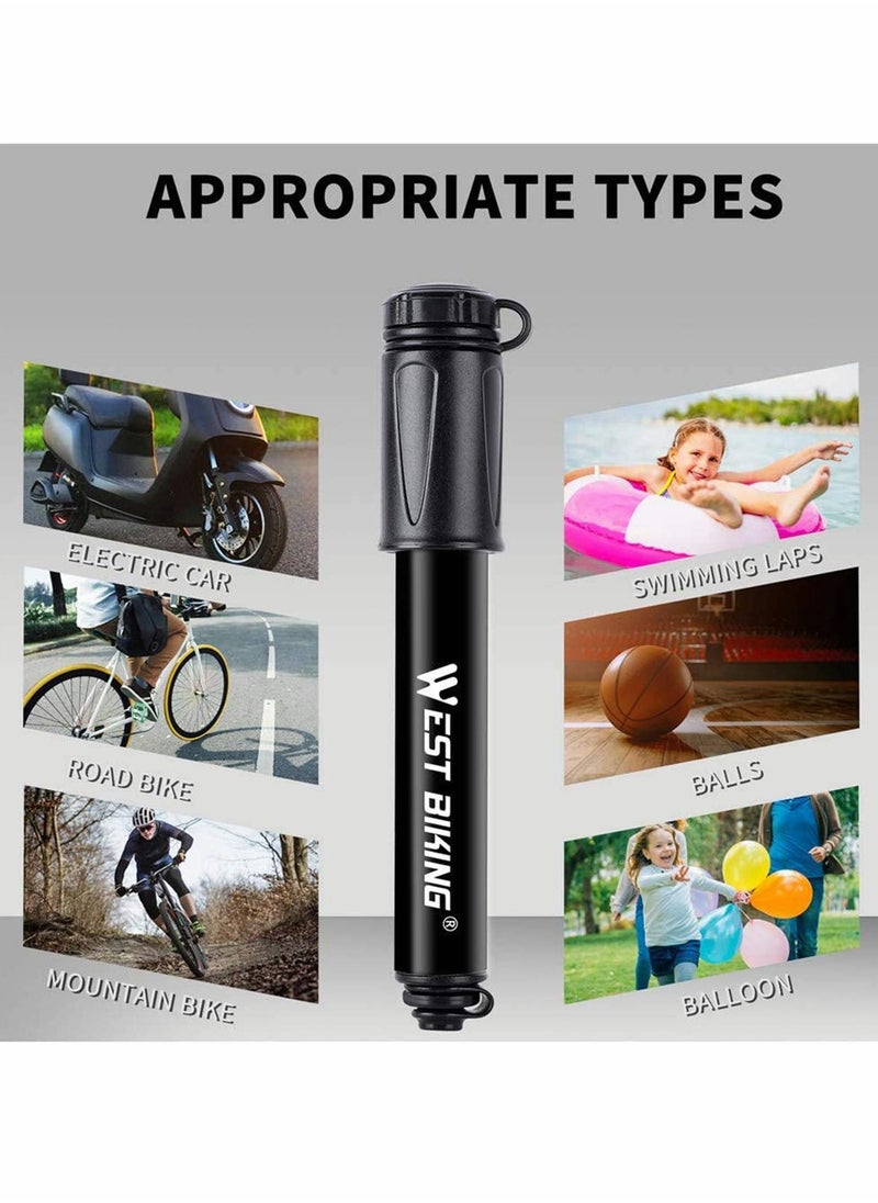 Generic - Bike Pump Farzeo Aluminum Alloy Portable Mini Bicycle Tire Pump Super Fast Tyre Inflation Compatible with Universal Presta and Schrader Valve Frame Mounted Air Pump for Road, Ball Pump Needle - Image 1