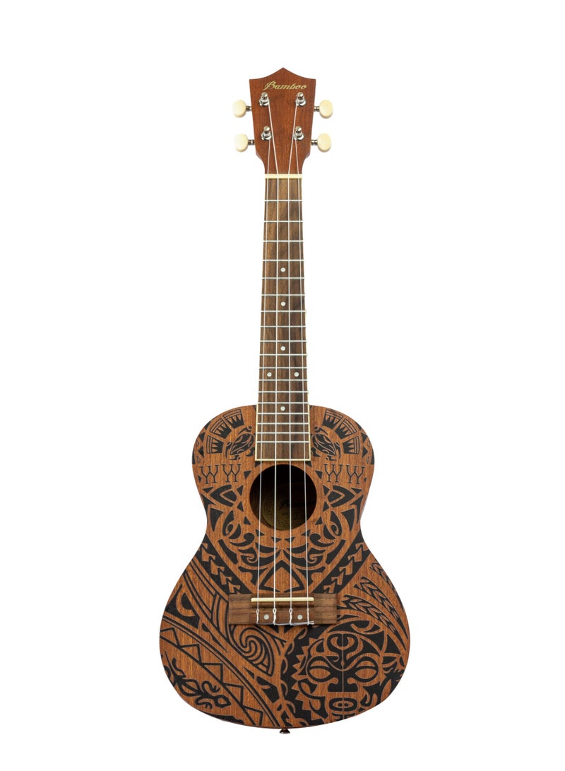 Bamboo U-23 Tribal Concert Ukulele – 23-Inch Artistic Design with Premium Gig Bag  - Image 4