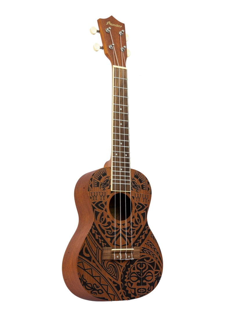 Bamboo U-23 Tribal Concert Ukulele – 23-Inch Artistic Design with Premium Gig Bag  - Image 1