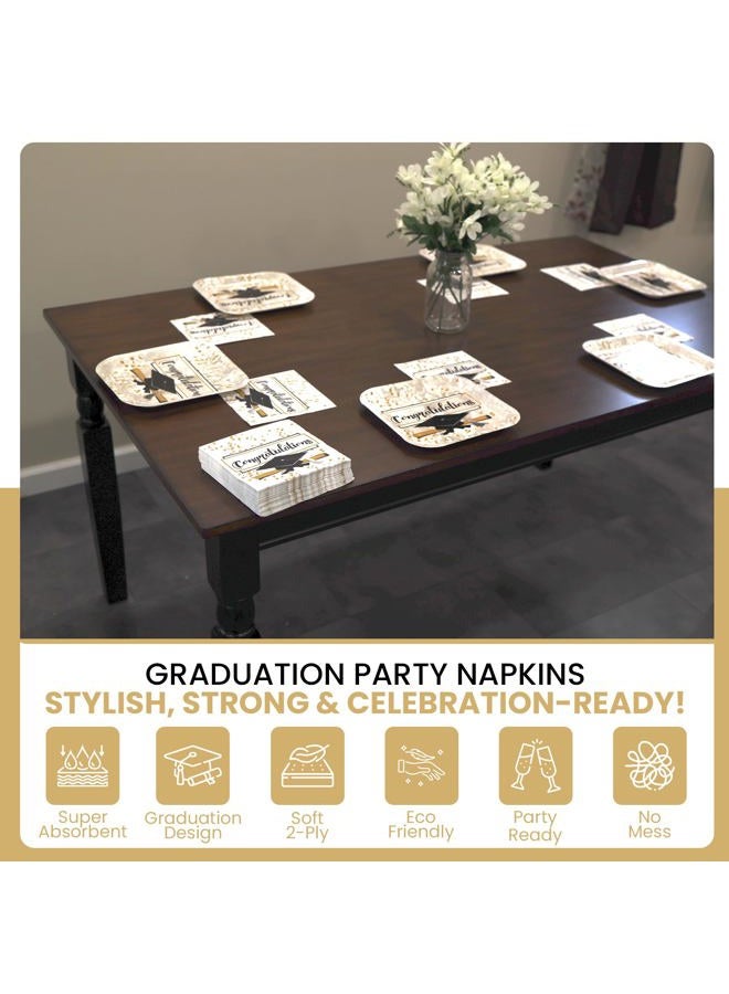Iconikal Disposable Paper Dinner Party Napkins, Congratulations Graduate, 85-Count - Image 2