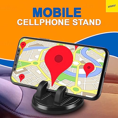 karomouj KMA331 Rotable Mobile Phone Stand | Desktop Phone Holder | Rotation Car Dashboard for Desk, Bed, Table, Office, Video Recording, Home & Online Classes.(Black, Pack of 1) - Image 2