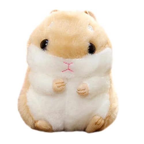 AngelGift Cuddly Hamster Soft Stuffed Animals Cushion Toy Doll 4 10cm Mouse Plushie Toys Best Birthday Gifts for The Children Kids Baby Toys Khaki - Image 1