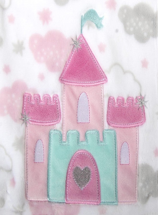 Baby Essentials Plush Fleece Throw and Receiving Baby Blankets for Boys and Girls 30x36 (Castle & Clouds) - Image 2