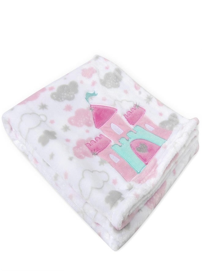 Baby Essentials Plush Fleece Throw and Receiving Baby Blankets for Boys and Girls 30x36 (Castle & Clouds) - Image 3