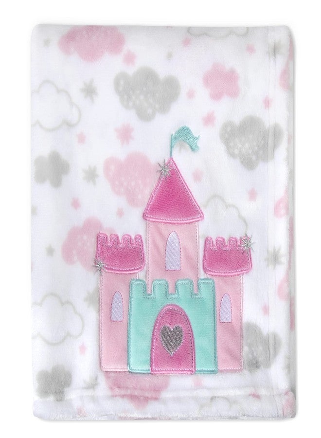 Baby Essentials Plush Fleece Throw and Receiving Baby Blankets for Boys and Girls 30x36 (Castle & Clouds) - Image 5
