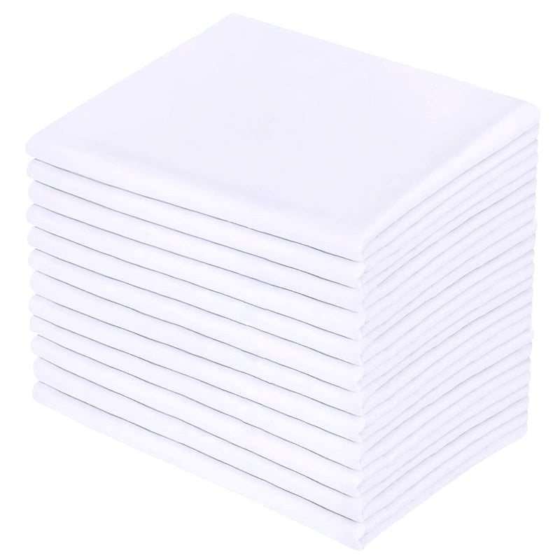 Premium Queen Size Pillowcases 12 Pack White Standard Soft Brushed 1800 Thread Count Microfiber Allergies Free Wrinkle Resistant Tailoring Iron 1 Dozen Bulk Pillowcases Set