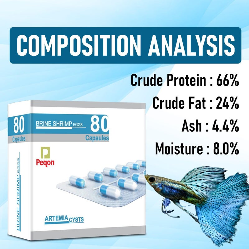 VAYINATO Peqon Artemia Cysts (Brine Shrimp Eggs) - 80 Capsule With 90% Hatching Rate - Image 3