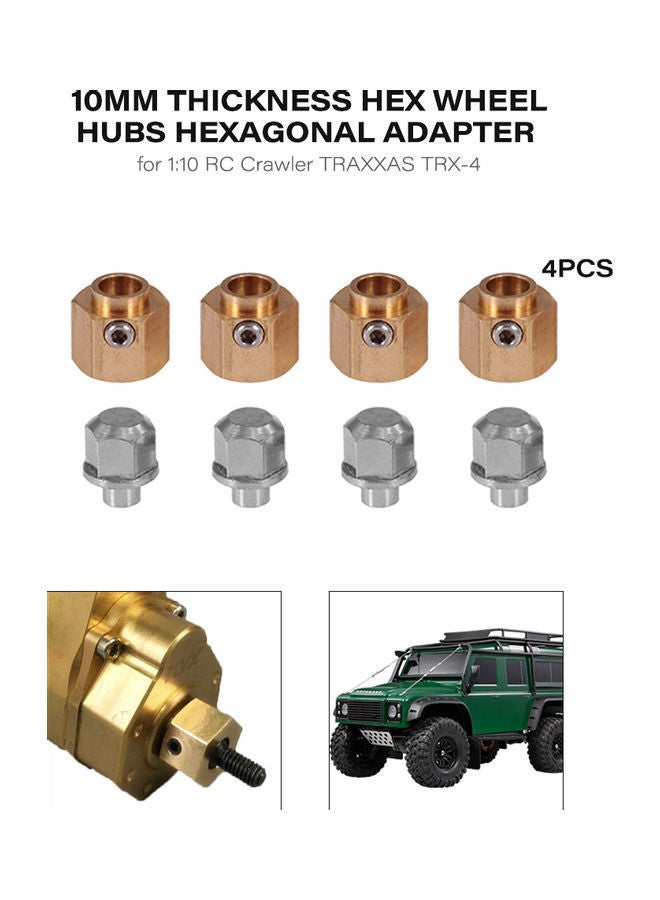 NIBEMINENT 4 Piece Hex Wheel Hubs Hexagonal Adapter 10x2x3.5cm - Image 1