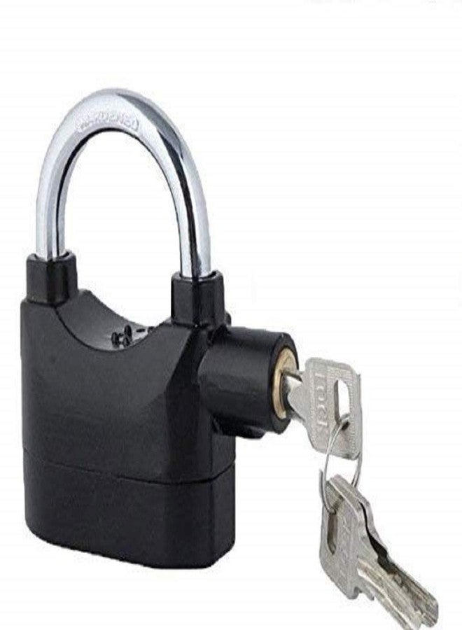 PIPALIYA Anti Theft Burglar Pad Lock Alarm Security Siren for Home Office Bike Bicycle Shop (Black) - Image 1