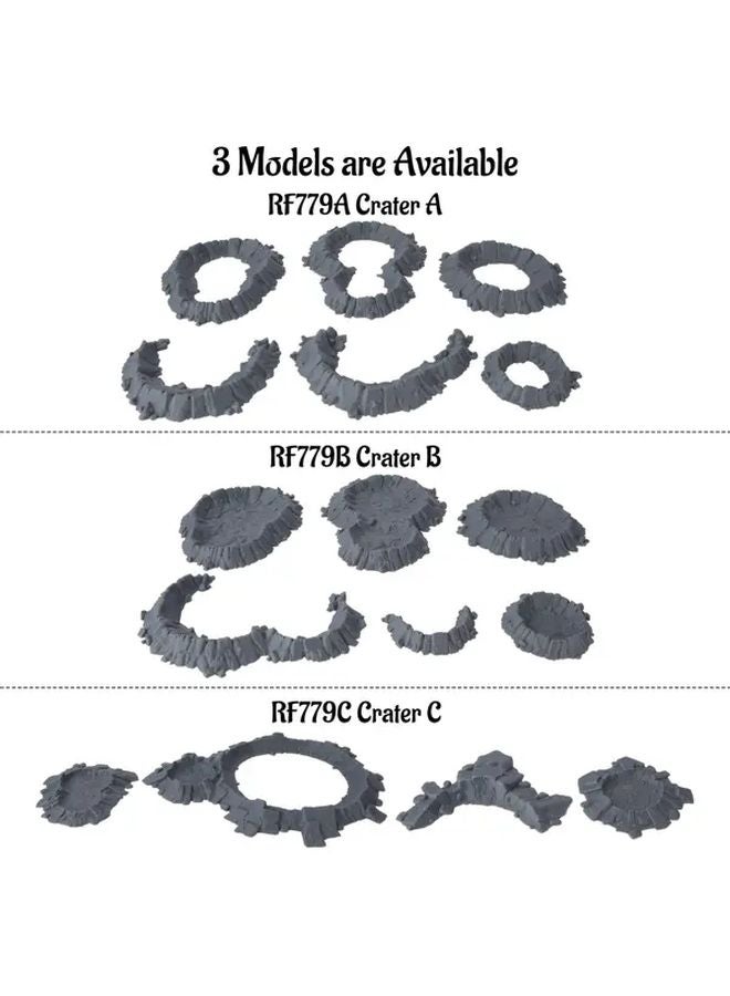 RF779C فوهة بركان C تأثيرات انفجار واقعية مجموعة تضاريس مصغرة لألعاب لعب الأدوار - Image 4