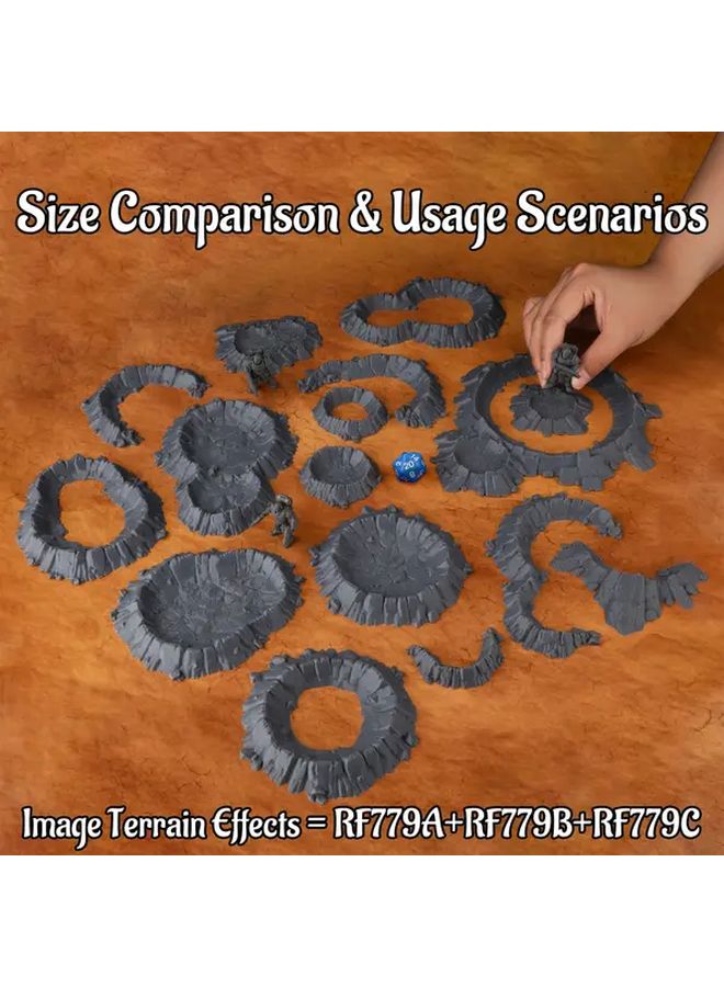 RF779C فوهة بركان C تأثيرات انفجار واقعية مجموعة تضاريس مصغرة لألعاب لعب الأدوار - Image 3