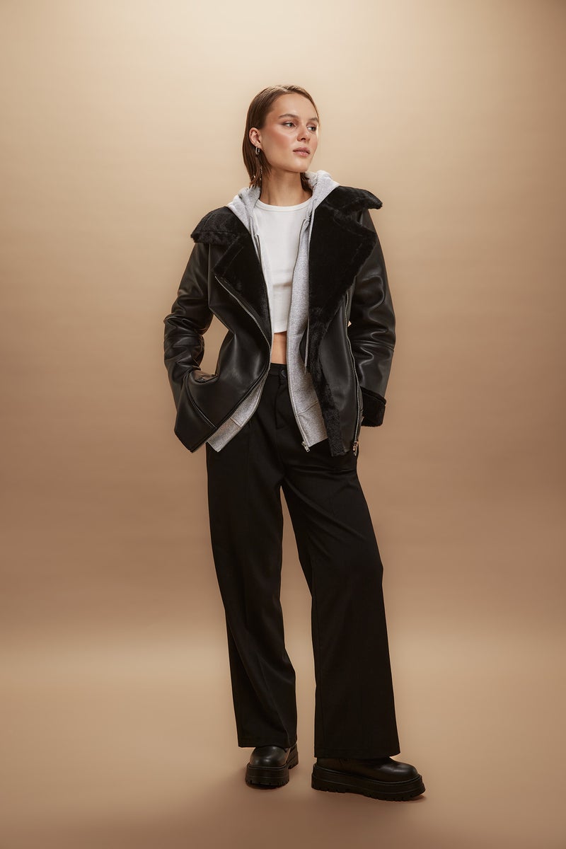 DeFacto Woman Wide Leg Three Pocket High Waist Standard Trousers - Image 2