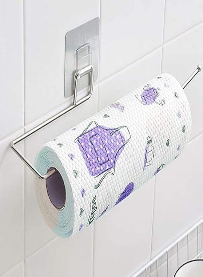 QUALIZA Stainless Steel Self Adhesive Napkin Ring Wall Mount Towel Hanging Holder with Magic Adhesive Pad Kitchen Paper Roll Holder Tissue Paper Stand Towel Bar Hanger for Kitchen and Washbasin use - Image 5