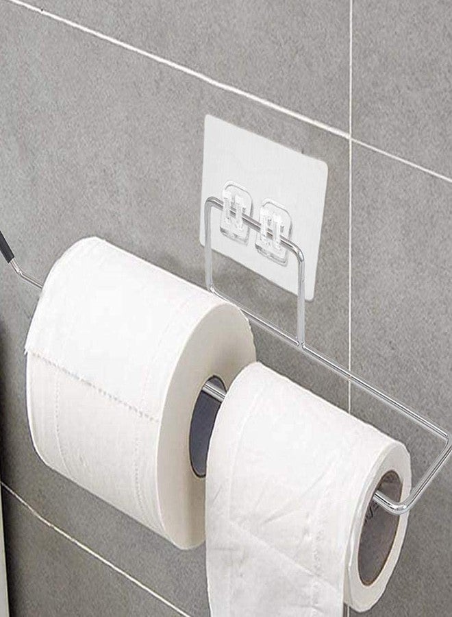 QUALIZA Stainless Steel Self Adhesive Napkin Ring Wall Mount Towel Hanging Holder with Magic Adhesive Pad Kitchen Paper Roll Holder Tissue Paper Stand Towel Bar Hanger for Kitchen and Washbasin use - Image 4