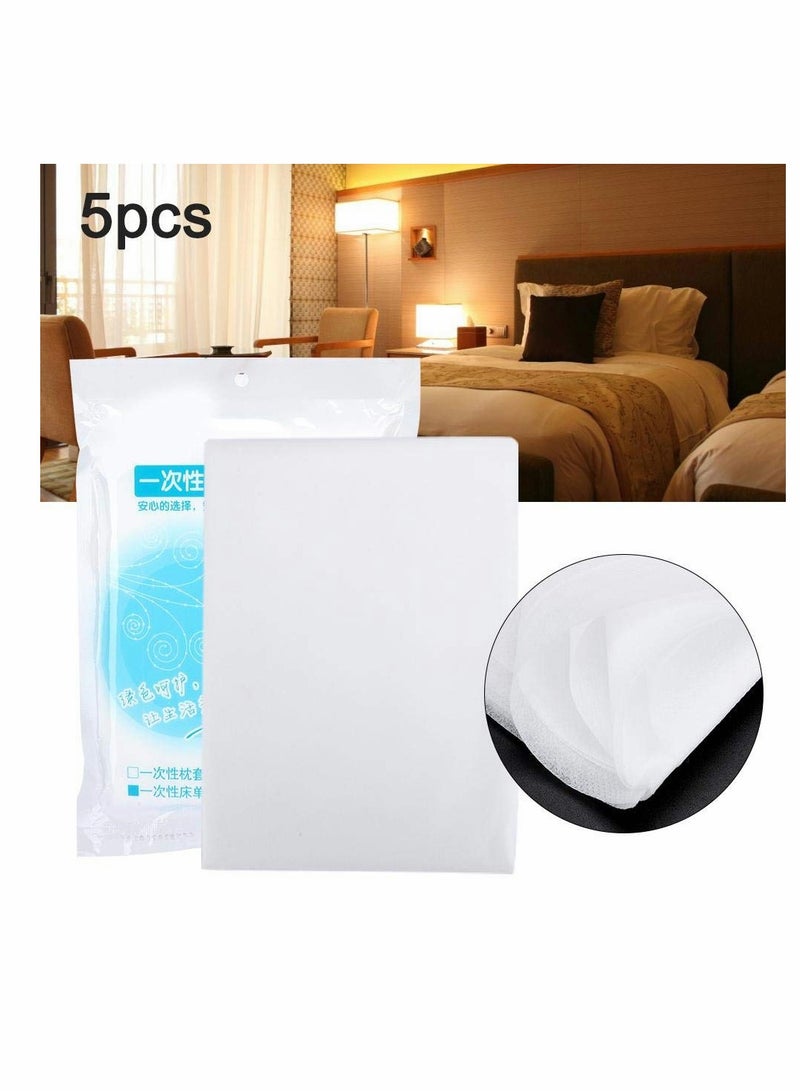 SYOSI Children's Sheet Pillowcase Sets, 5pcs 120 x 200cm Disposable Bed Sheets Bed Cover Portable Outdoor Hotel Bedding Supplies - Image 5