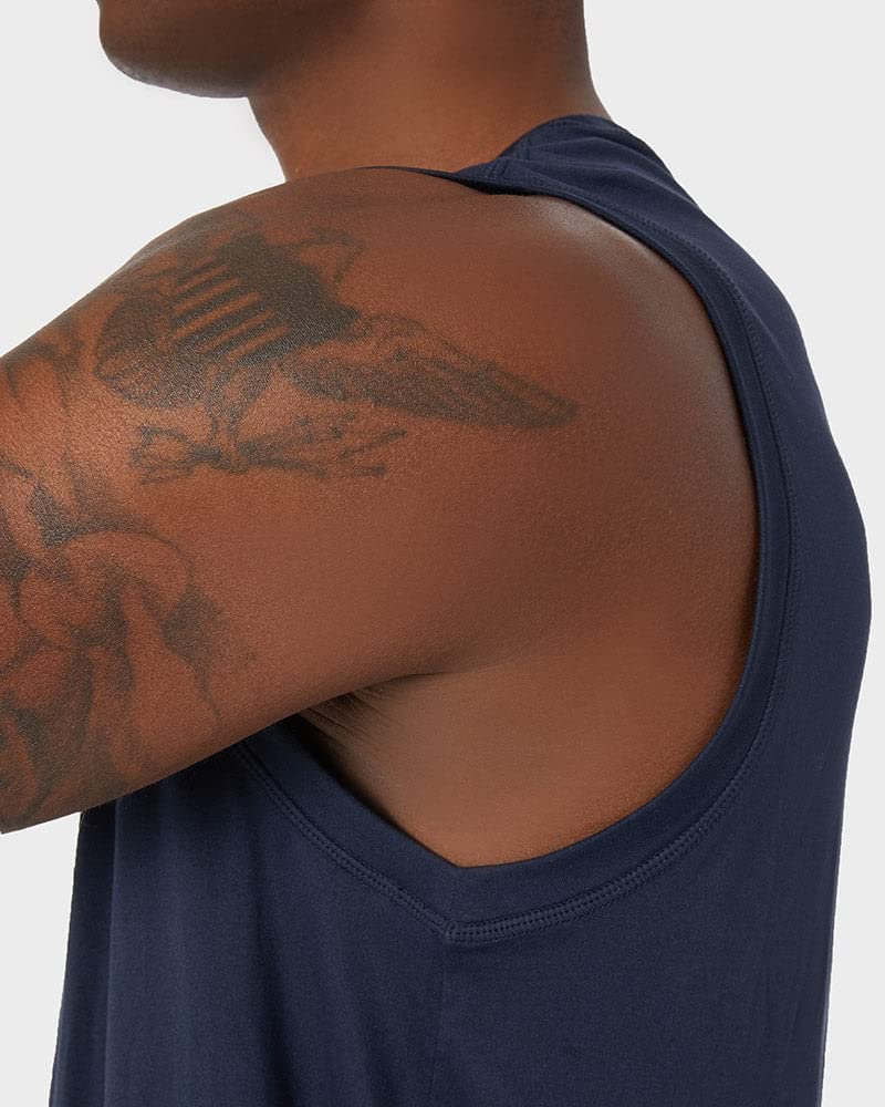 32 Degrees 32 DEGREEES Men's Cool Classic Relaxed Tank | Anti-Odor | 4-Way Stretch | Moisture Wicking, Navy, Large  - Image 3