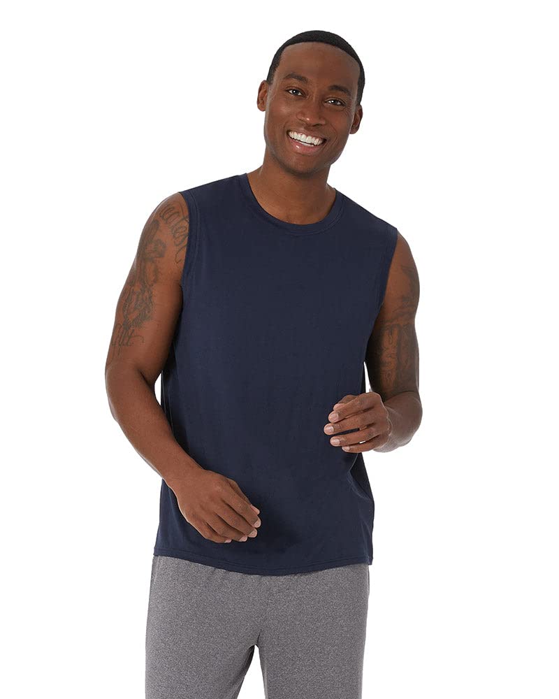 32 Degrees 32 DEGREEES Men's Cool Classic Relaxed Tank | Anti-Odor | 4-Way Stretch | Moisture Wicking, Navy, Large  - Image 1