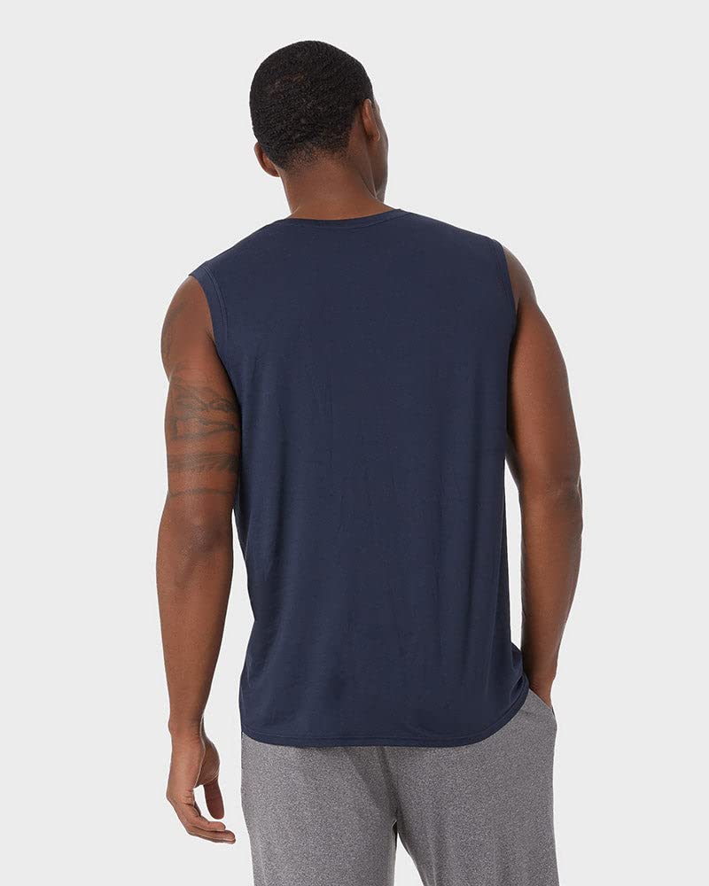 32 Degrees 32 DEGREEES Men's Cool Classic Relaxed Tank | Anti-Odor | 4-Way Stretch | Moisture Wicking, Navy, Large  - Image 5