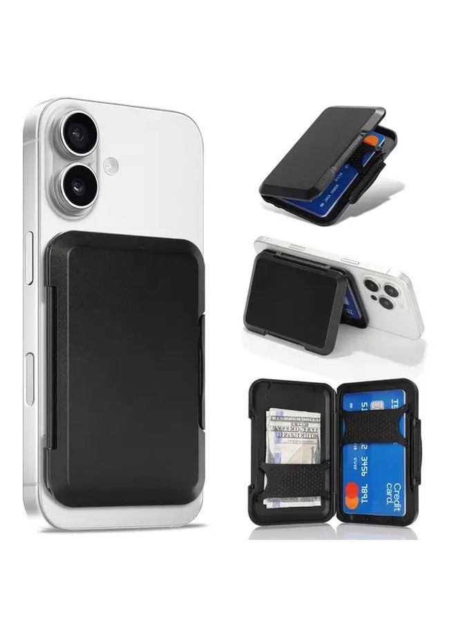 Magnetic Phone Case For iPhone 16 15 14 12 Series With Detachable Black MagSafe Wallet - Image 2