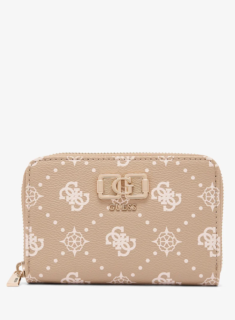 Emelie Logo Medium Zip Around Bi-Fold Wallet