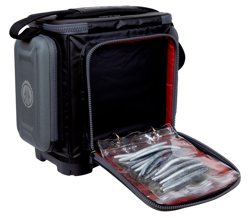 Plano KVD Wormfile Signature Series 3600 Speedbag, Black TPE Coated Fabric with Red Interior and Accents, Premium Soft Fishing Bag, Tackle Storage for Baits & Lures - Image 3