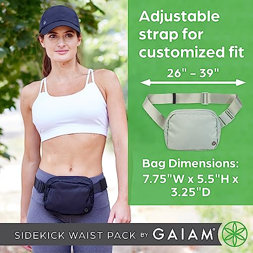 Gaiam Sidekick Waist Pack - Storage Belt Bag for Women And Men - Adjustable Belt With Lightweight Pouch For The Gym & Studio, Olive - Image 5