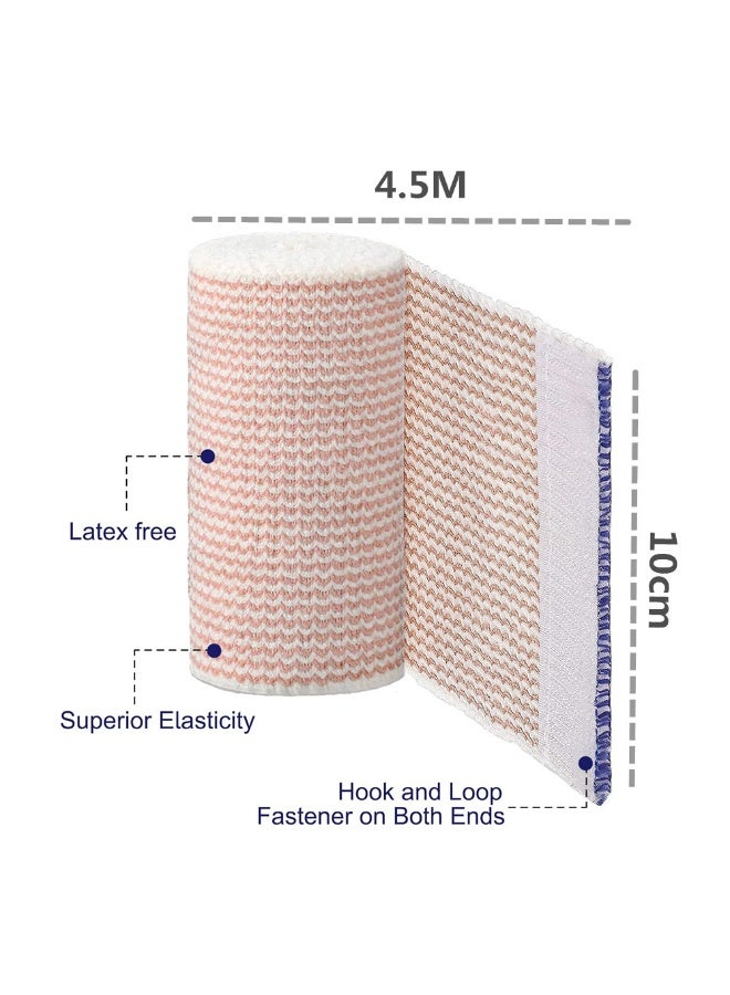 4Pack Elastic Bandage Wrap 10cm Compression Wrap Bandage with Self Closure Washable Wide Elastic Bandages for Legs Tummy Body - Image 2