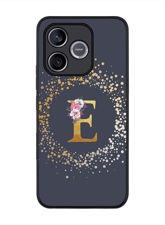 Stylizedd For Honor 600 Lite / 500 Smart / Honor X80i Case,Slim fit Camera Protection, Shockproof Thin Phone cover  - Custom Monogram Floral - E  (Grey ) - Image 1