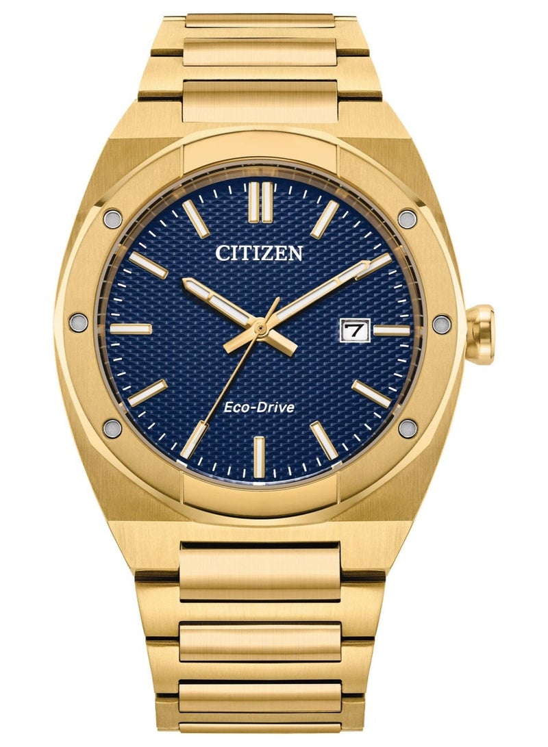 سيتيزن Eco-Drive Men’s Watch BM7662-59L, 40 mm Blue Textured Dial, Stainless Steel Case & Bracelet, 100 m WR - Image 3