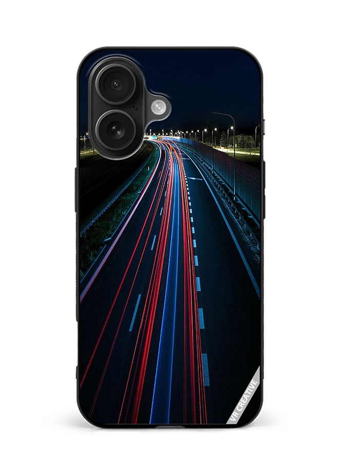 Protective Case Cover For Apple iPhone 16 Plus Road Design Multicolour