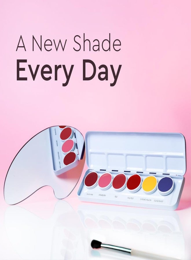 C2P PROFESSIONAL MAKEUP C2P Pro Pop Lip Shade 6 in 1 Lipstick Palette for Women - Waterproof, Long-Lasting, Smudge-Proof, Highly Pigmented Lip Pallete for All-Day Wear (Sunset Hues, 21g) - Image 5