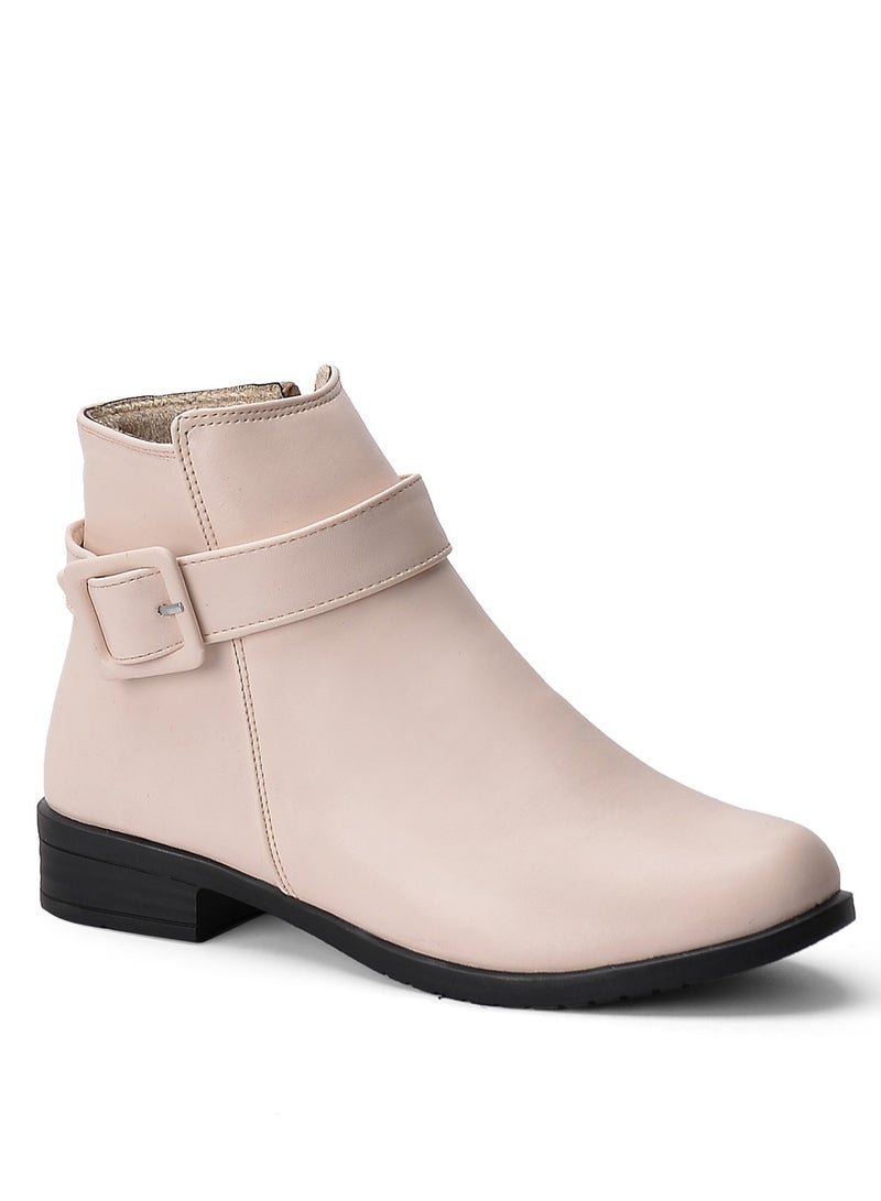 LIFESTYLISH Ankle Boots With Accessories G-16 Leather - Beige  - Image 2