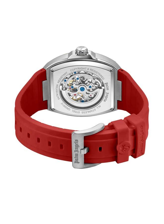 Palm Angels Pulse Charcoal Dial Red Silicone Strap Analog Watch for Men, 42mm - Image 3