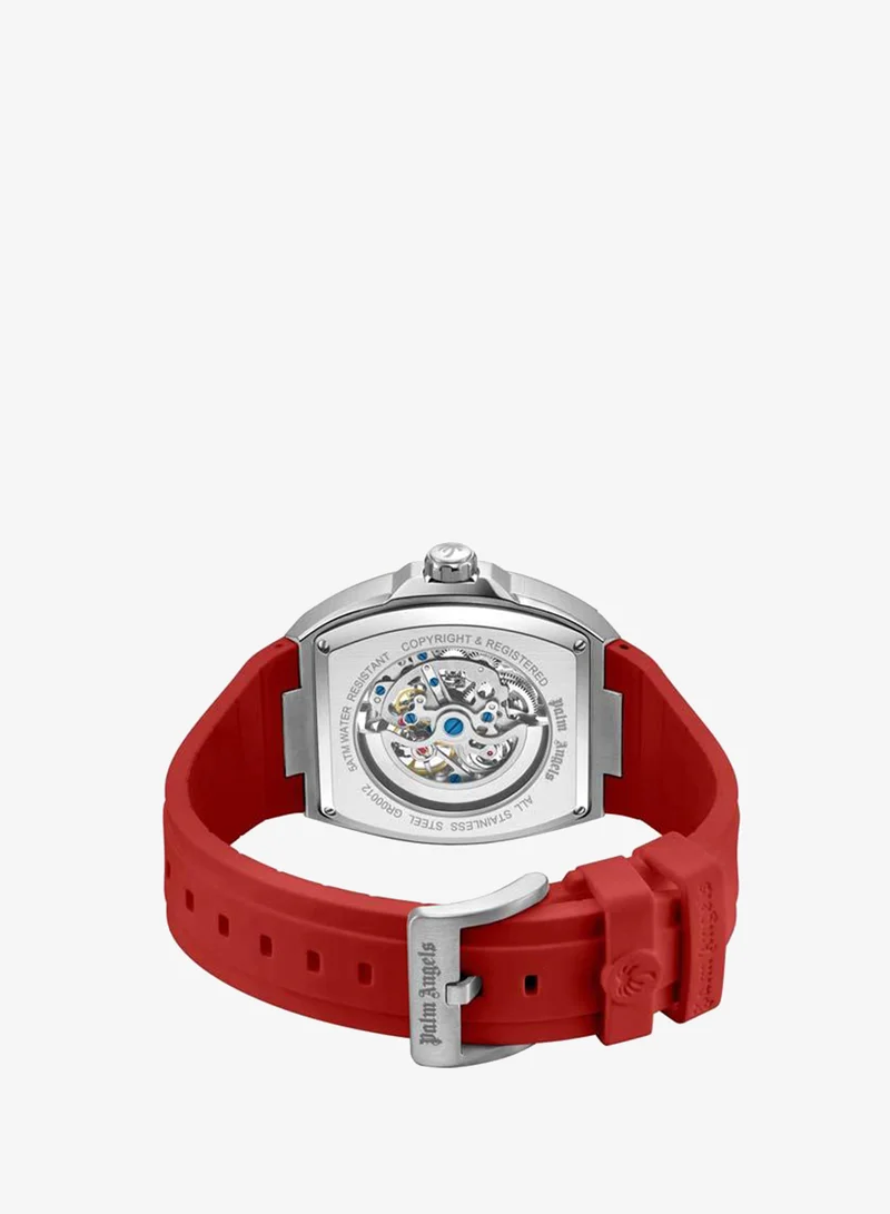 Palm Angels red Pulse Charcoal Dial Red Silicone Strap Analog Watch for Men, 42mm for Men | Best Price UAE
