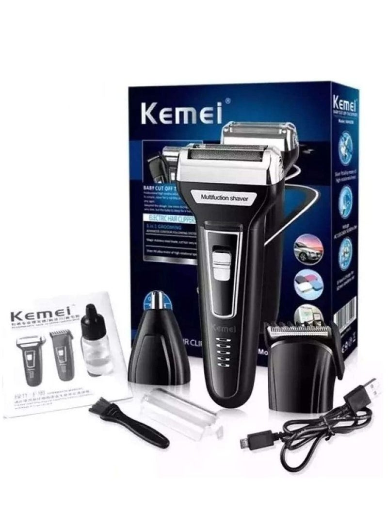 Generic 3 in 1 Electric Razor Men Beard Trimmer Rechargeable Waterproof Shaver Professional Cordless Hair Clippers Nose Hair Trimmer Grooming Set  - Image 4